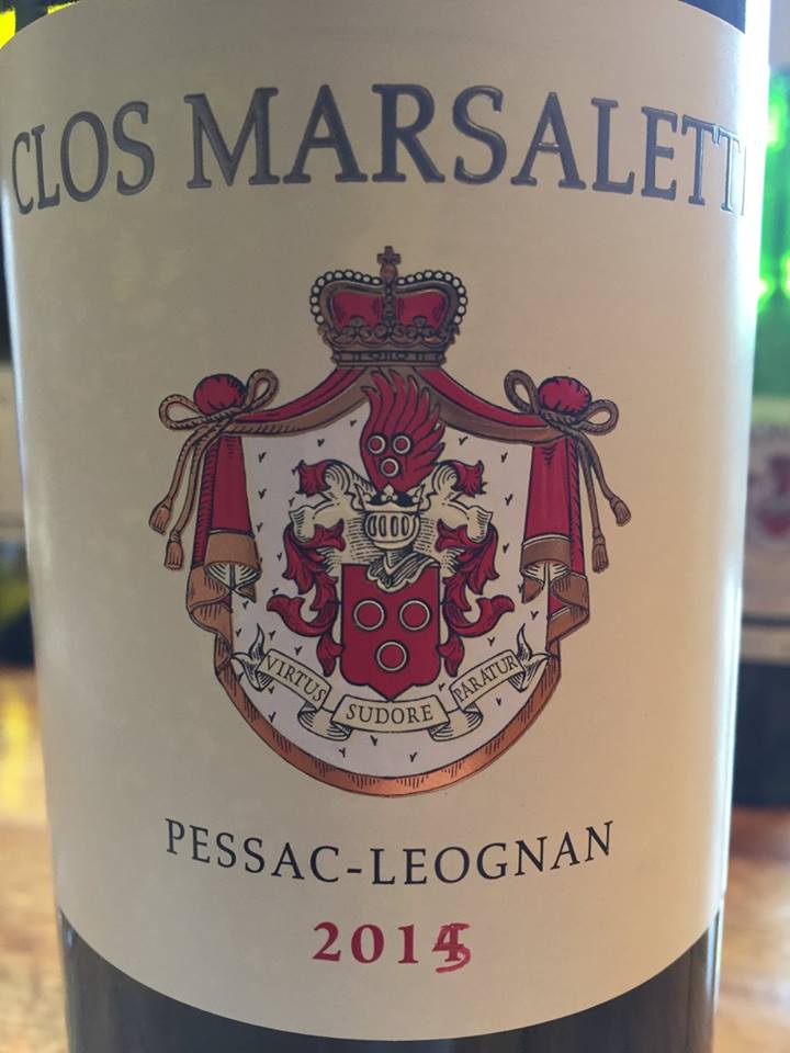 Clos Marsalette 2015 – Pessac-Léognan