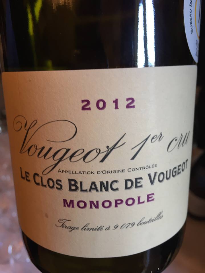 Domaine de la Vougeraie – Le Clos blanc 2012 – Vougeot 1er Cru