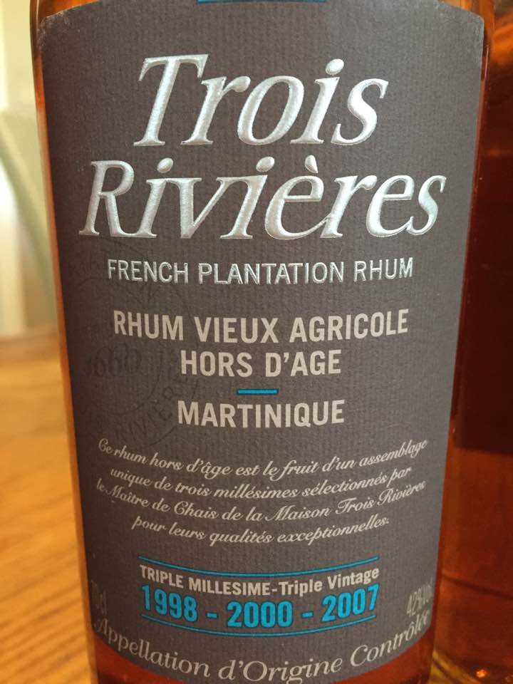 Trois Rivières – Rhum Vieux Agricole Hors d’Âge – Triple millésime 1998 – 2000 – 2007 – Martinique