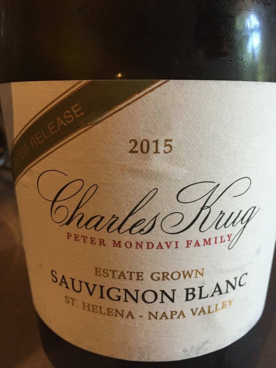 Charles Krug – Sauvignon Blanc Limited Release 2015 – Estate Grown – St Helena – Napa Valley