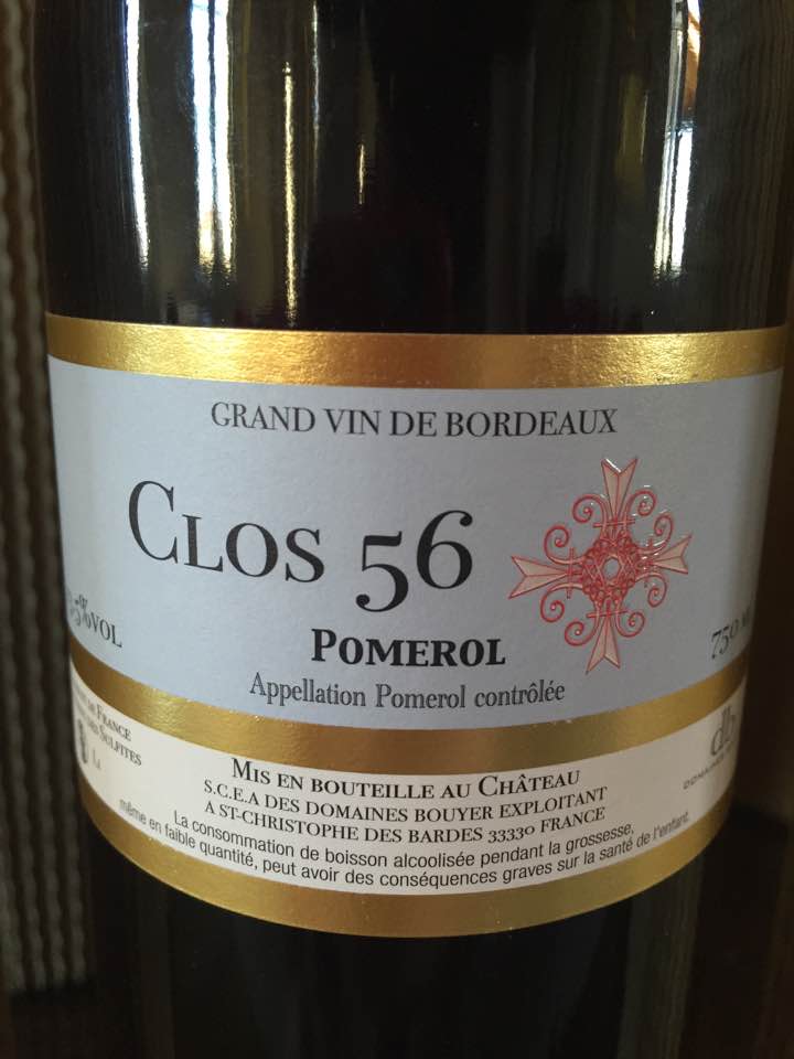Clos 56 – millésime 2014 – Pomerol