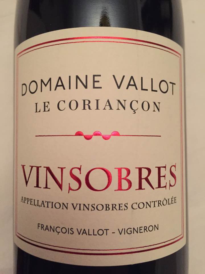 Domaine Vallot Le Coriançon 2014 – Vinsobres