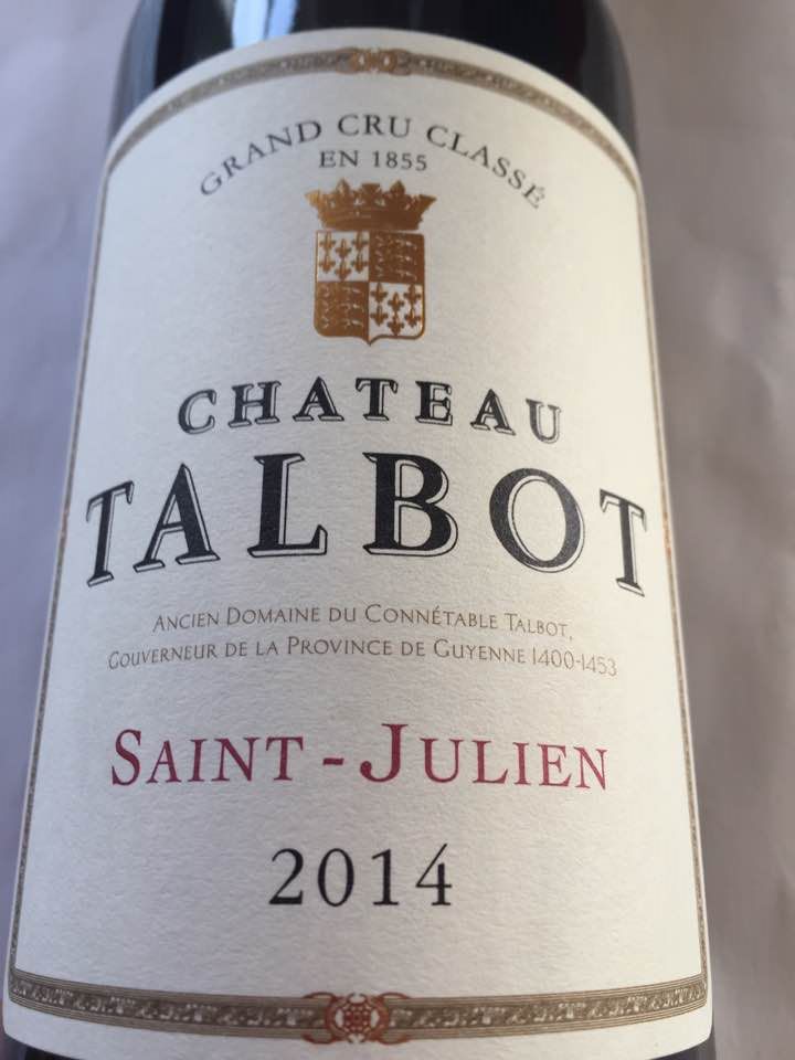 Château Talbot 2014 - Saint-Julien - Grand Cru Classé ...