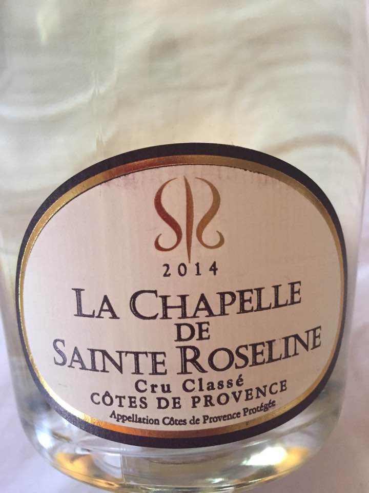 La Chapelle de Sainte Roseline 2014 – Côtes de Provence – Cru Classé
