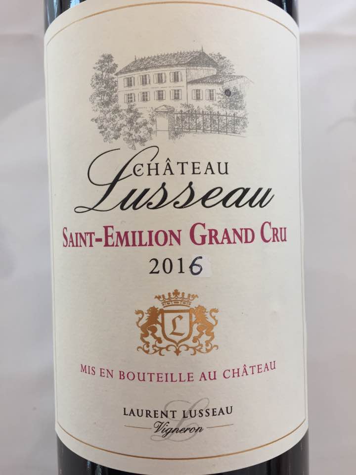 Chateau Lusseau 2016 Saint Emilion Grand Cru Vertdevin