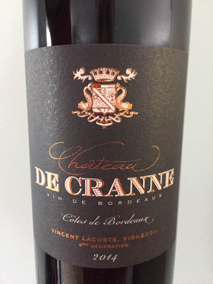 Château de  Cranne  2014 – Côtes de Bordeaux 