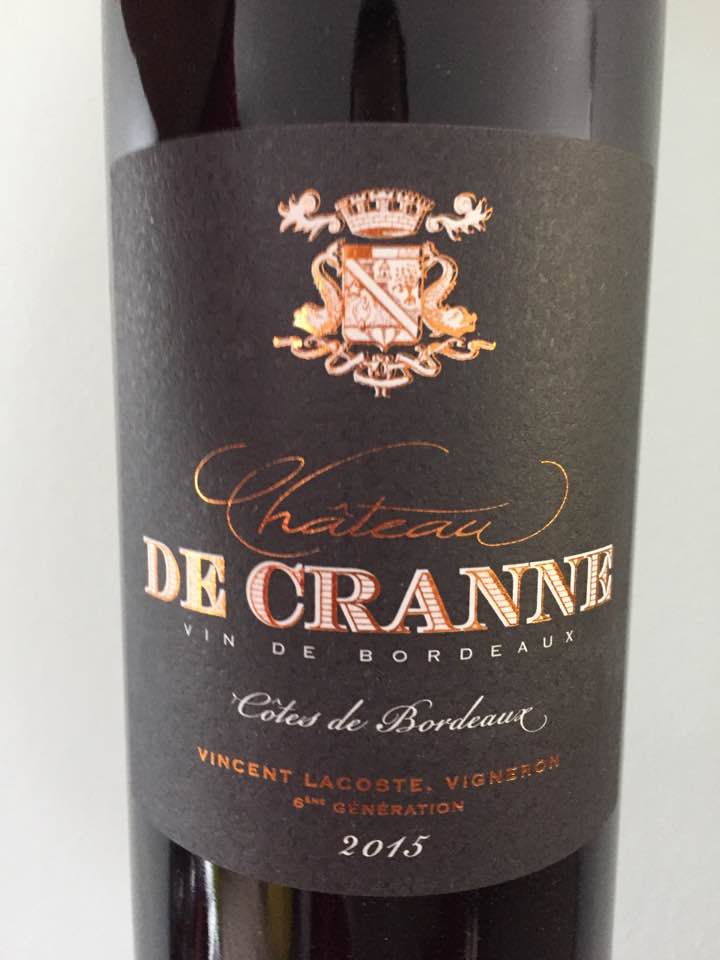 Château de  Cranne  2015 – Côtes de Bordeaux