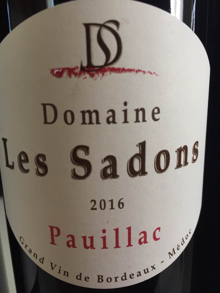 Domaine Les Sadons 2016 – Pauillac