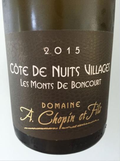 Domaine A. Chopin & Fils – Les Monts de Boncourt 2015 – Côte de Nuits Villages