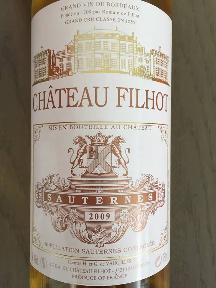 Château Filhot 2009 – Sauternes, 2ème Grand Cru Classé