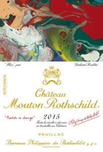 Gerhard Richter illustrates the label of Château Mouton Rothschild 2015 