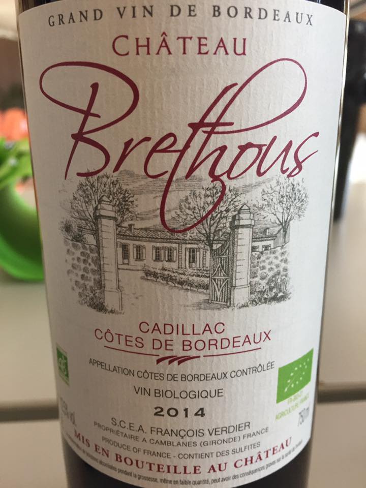 Château Brethous 2014 – Cadillac Côtes de Bordeaux 