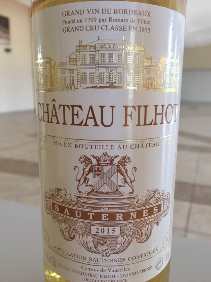 Château Filhot 2015 – Sauternes, 2ème Grand Cru Classé