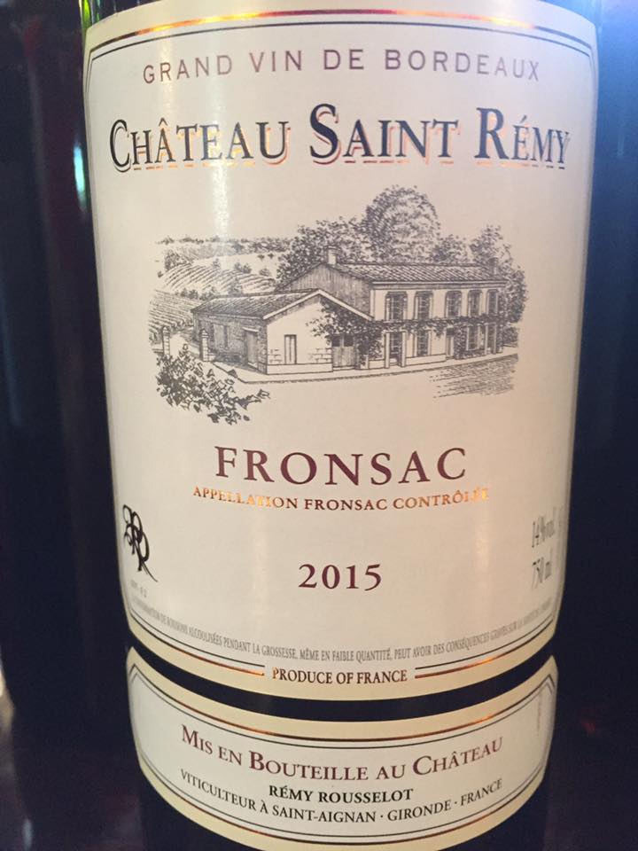 Château Saint Rémy 2015 – Fronsac