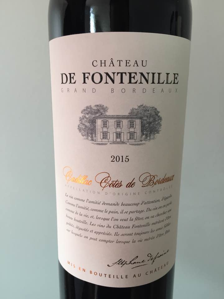 Château de Fontenille 2015 – Cadillac Côtes de Bordeaux 
