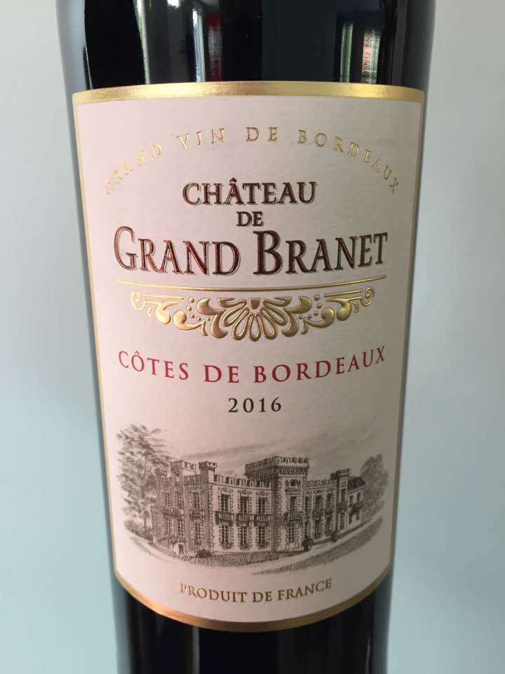 Château de Grand Branet 2016  – Côtes de Bordeaux 