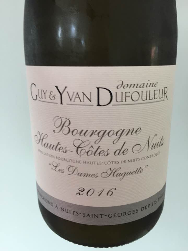 Domaine Guy & Yvan Dufouleur – Les Dames Huguette 2016 – Bourgogne Hautes-Côtes de Nuits