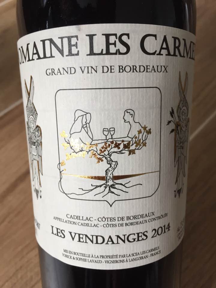 Domaine Les Carmels – Les Vendanges 2014 – Cadillac Côtes de Bordeaux