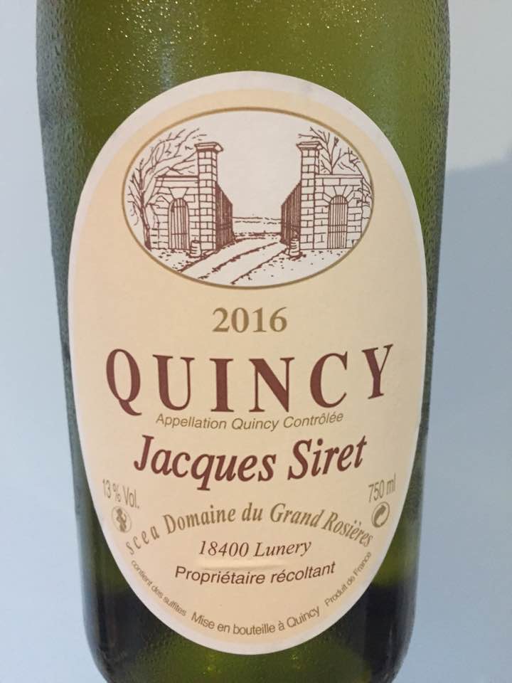 Domaine du Grand Rosières – Jacques Siret 2016 – Quincy