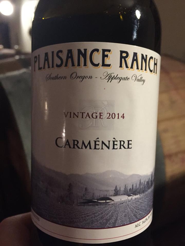 Plaisance Ranch – Carménère 2014 – Applegate Valley, Southern Oregon