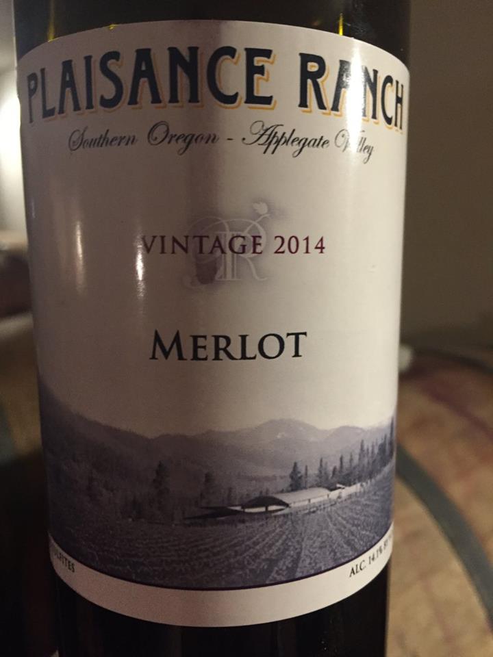 Plaisance Ranch – Vintage 2014 Merlot – Applegate Valley, Southern Oregon