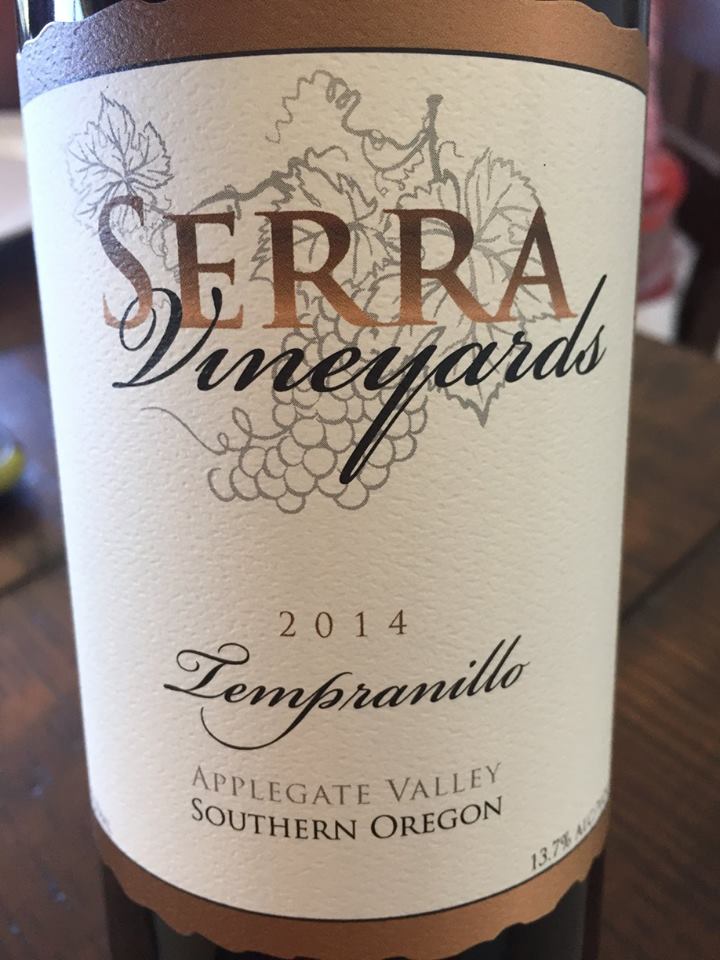 Serra Vineyards – Tempranillo 2014 – Applegate Valley, Southern Oregon