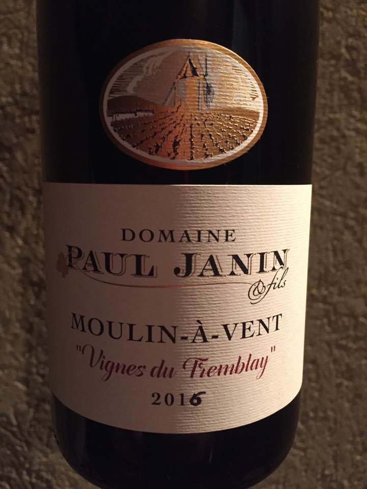 Domaine Paul Janin – Vignes du Tremblay 2016 – Moulin-à-Vent