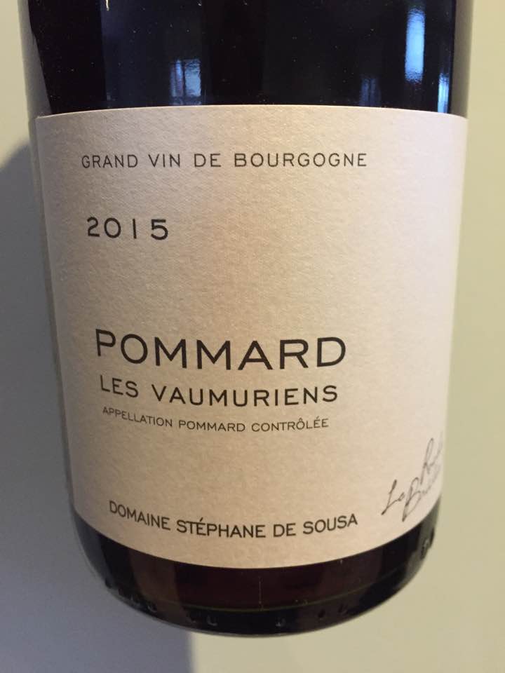 Domaine Stéphane de Sousa – Les Vaumuriens 2015 – Pommard