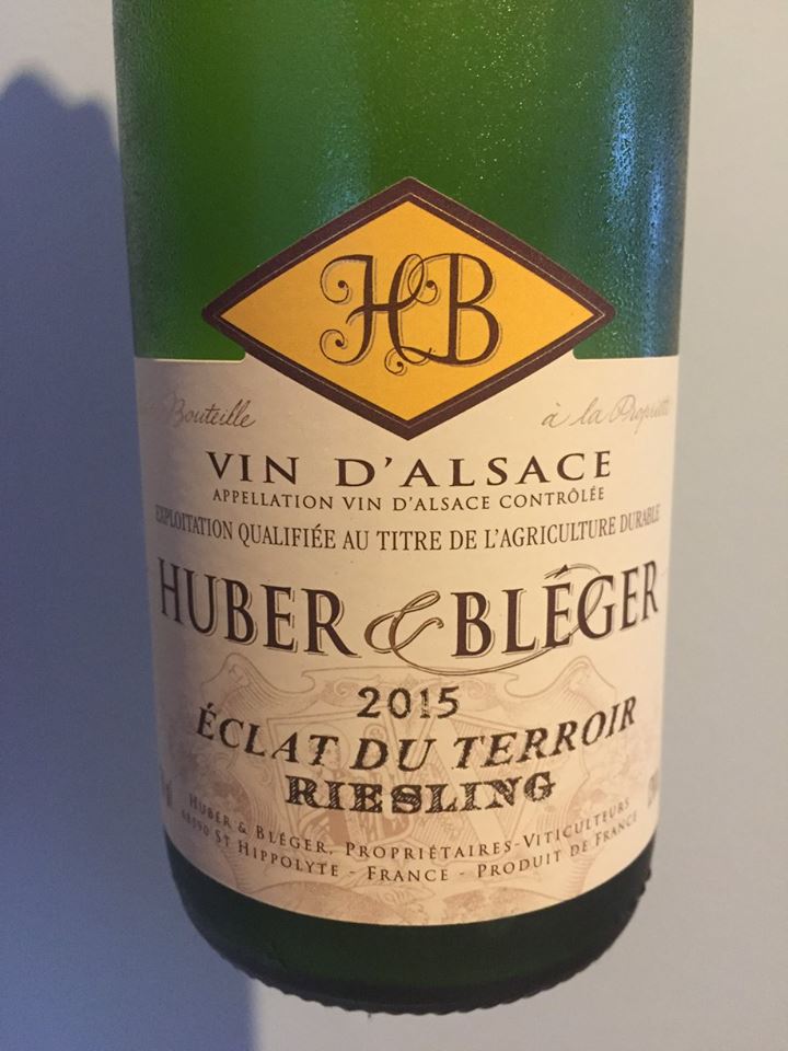 Huber & Bléger – Riesling Eclat du Terroir 2015 – Alsace
