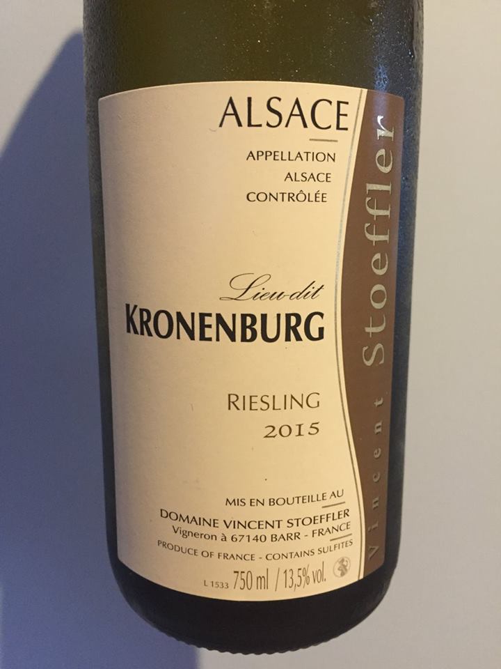 Vincent Stoeffler – Riesling 2015 – Lieu-dit Kronenburg – Alsace