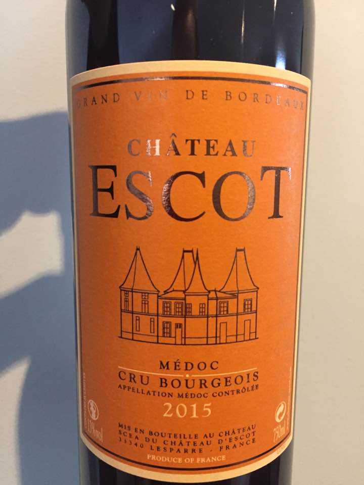 Château Escot 2015 – Médoc – Cru Bourgeois