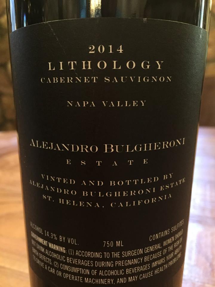 Lithology by Alexandro Bulgheroni Estate – Cabernet Sauvignon 2014 – Napa Valley