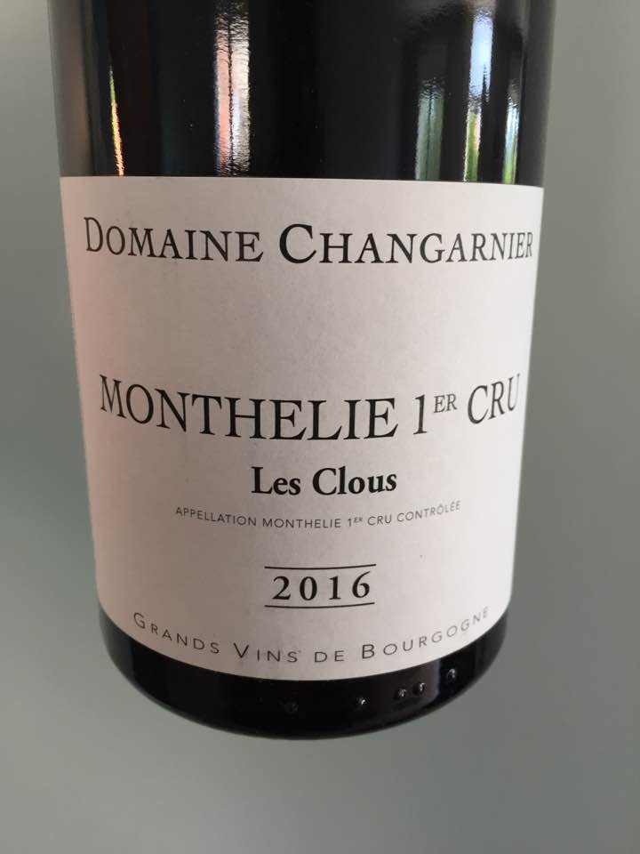 Domaine Changarnier – Les Clous 2016 – Monthelie 1er Cru