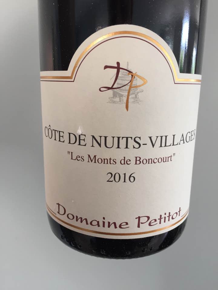 Domaine Petitot – Les Monts de Boncourt 2016 – Côte de Nuits-Villages