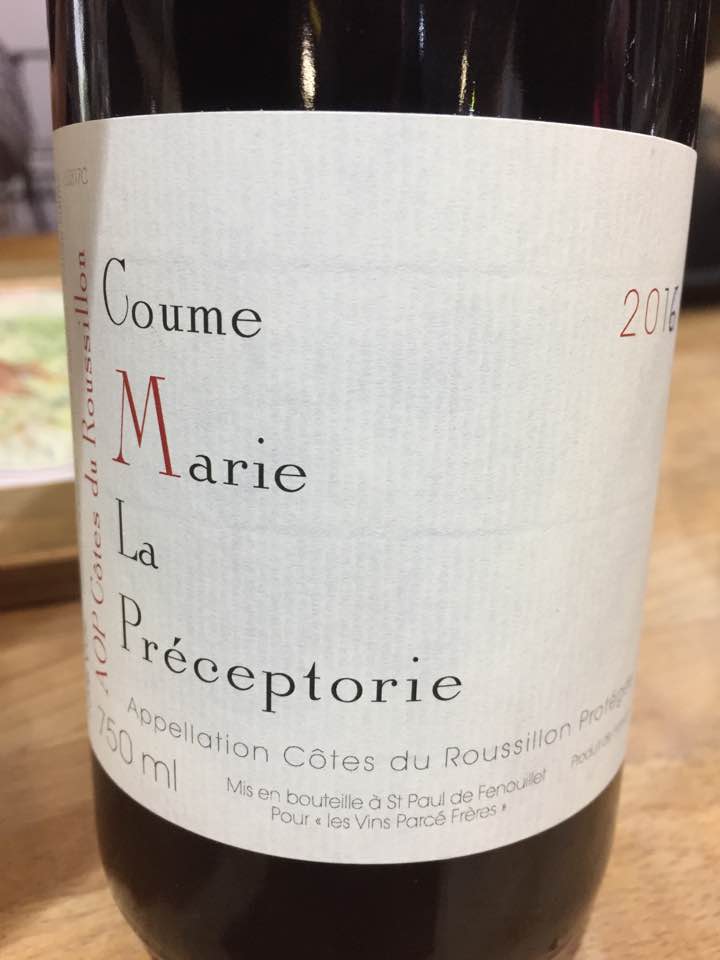 Domaine de la Préceptorie – Coume Marie 2016 – AOC Côtes du Roussillon