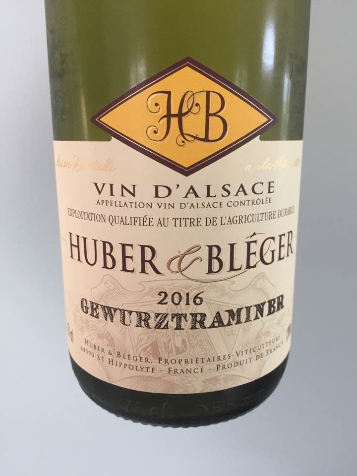 Huber & Bléger – Gewurztraminer 2016 – Alsace