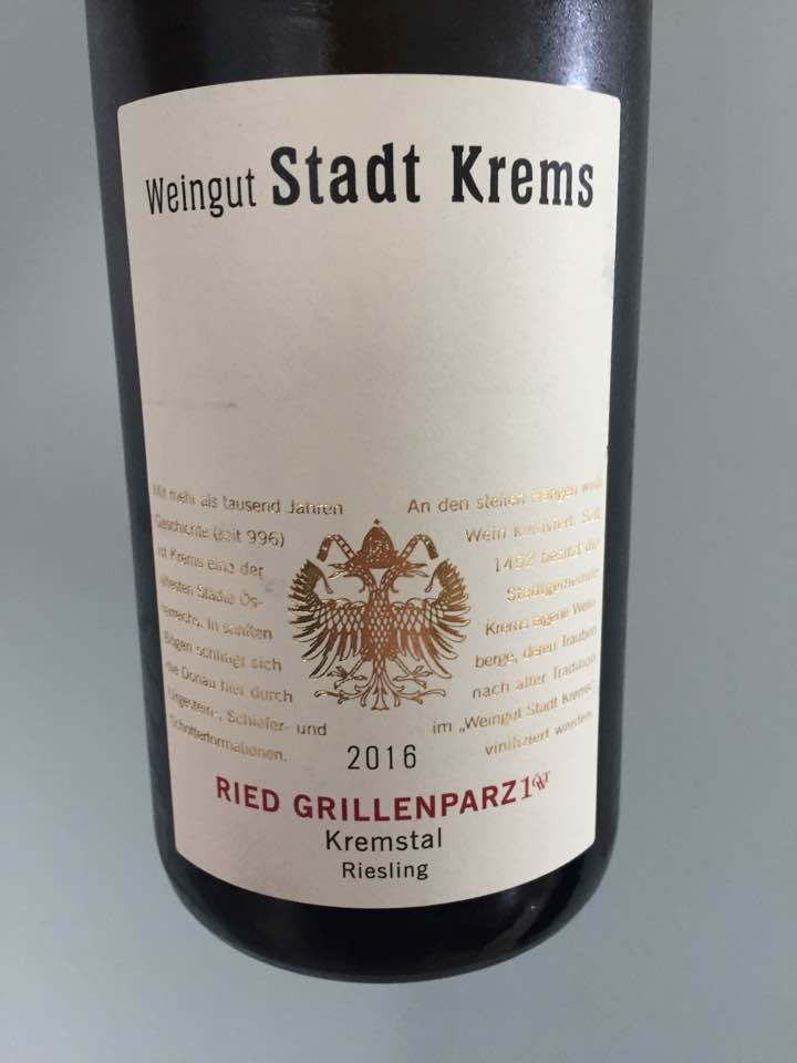 Weingut Stadt Krems – Riesling 2016 Ried Grillenparz 1ÖT.W – Kremstal 