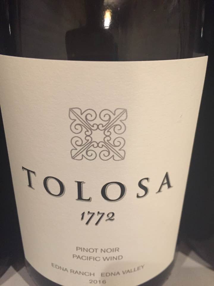 Tolosa – 1772 Pinot Noir 2016, Pacific Wind – Edna Ranch, Edna Valley
