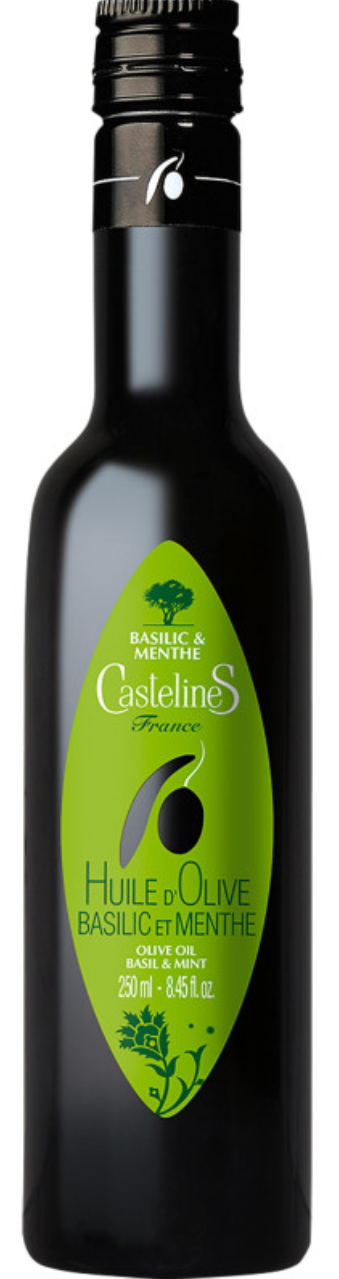 Moulin CastelaS, CastelineS Basilic & Menthe – Huile Extraite d’Olives, Basilic et Menthe (France)