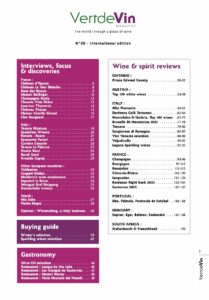 Page éditoriale du magazine VerdeVin numéro 30 édition internationale