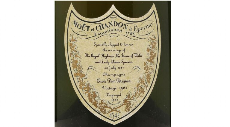 vertdevin magazine A magnum of Dom Pérignon from the wedding of Charles and Diana up for auction
